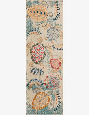 Beige Washable Capri Runner Rug