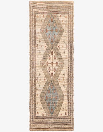 Beige Chenille Jute Runner Rug