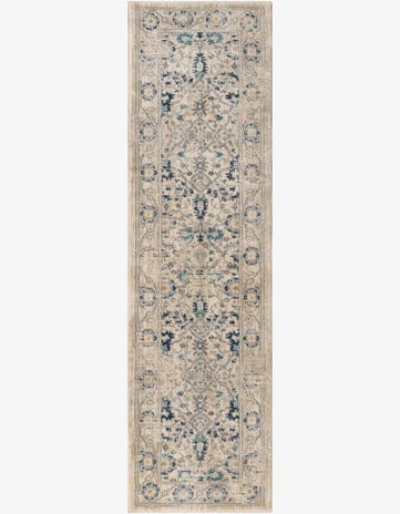 Beige Dahlia Runner Rug