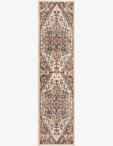 Beige Dahlia Runner Rug