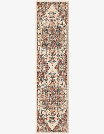 Beige Dahlia Runner Rug