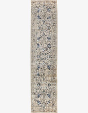 Beige Dahlia Runner Rug