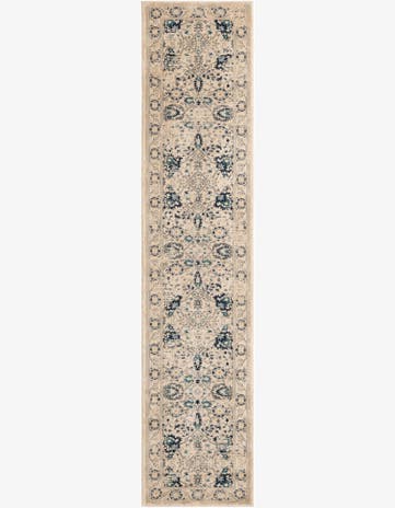 Beige Dahlia Runner Rug