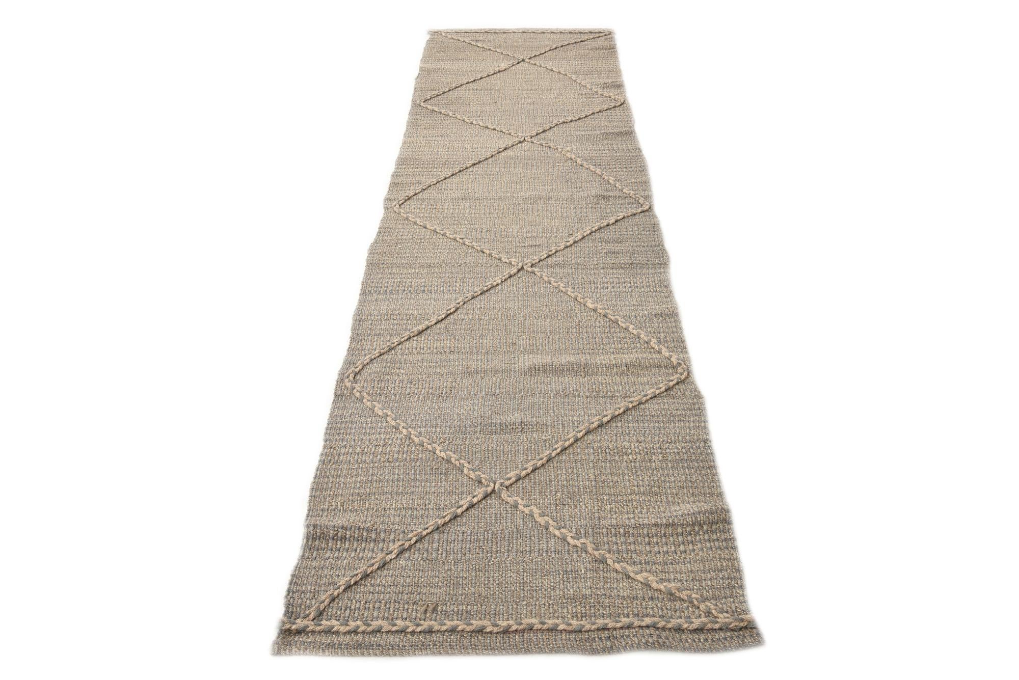 2' 6 x 10' Hand Knotted Darya Wool Runner Rug