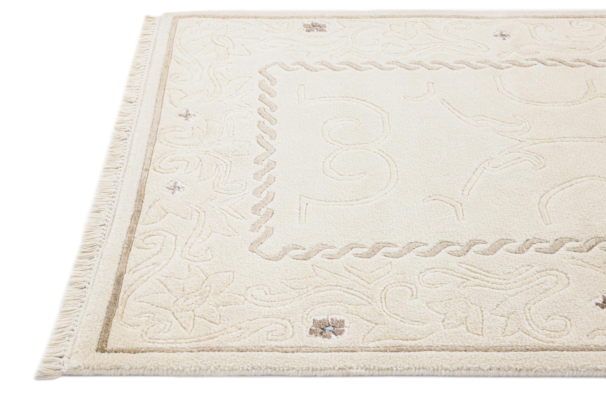 2' 8 x 10' Hand Knotted Darya Wool Runner Rug