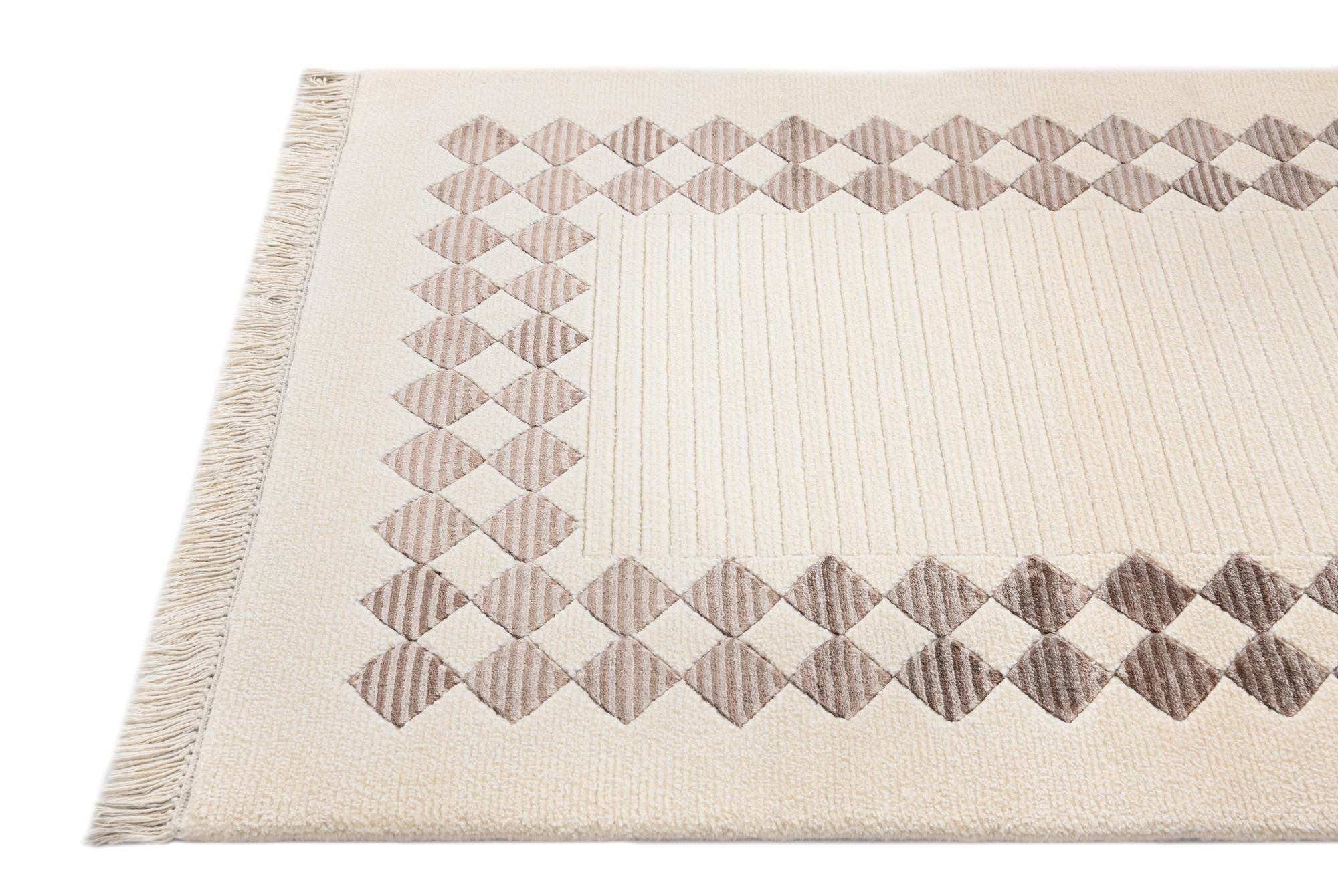 2' 8 x 9' 9 Hand Knotted Darya Wool Runner Rug