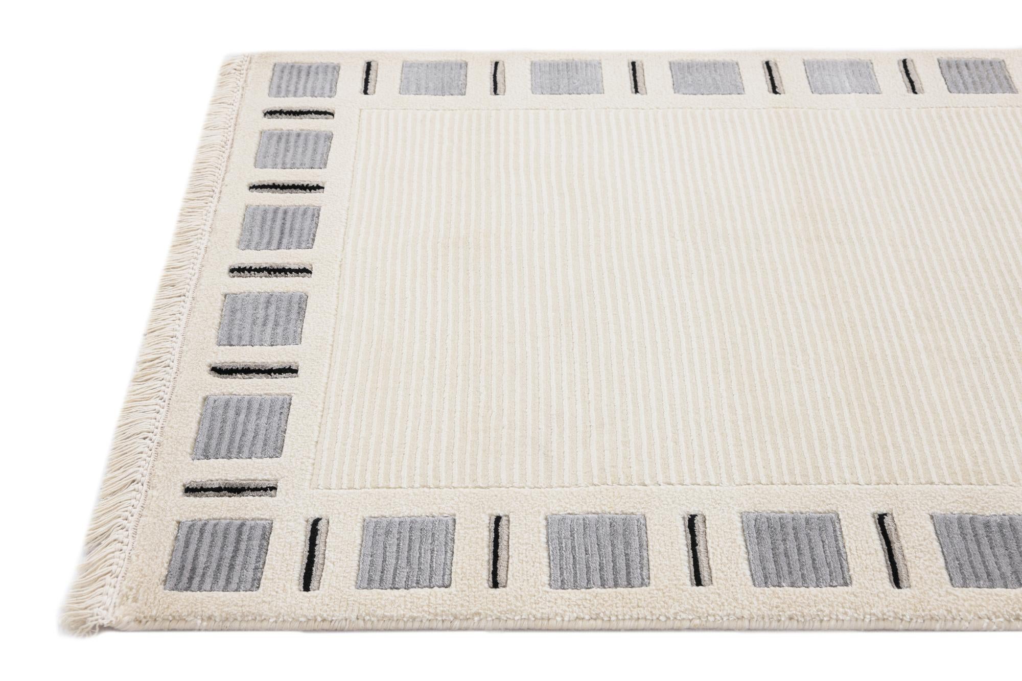 2' 7 x 9' 10 Hand Knotted Darya Wool Runner Rug