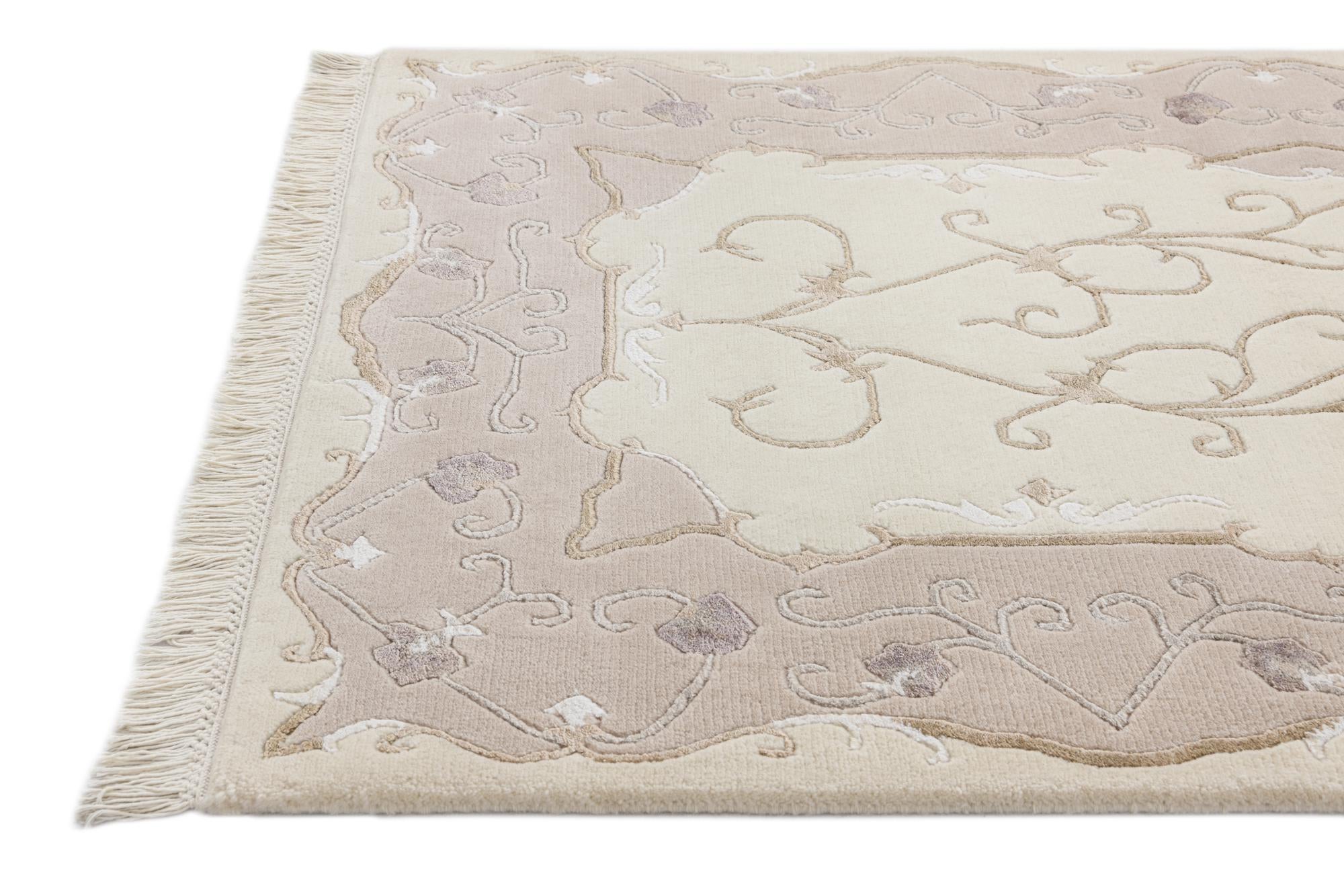 2' 11 x 9' 9 Hand Knotted Darya Wool Runner Rug