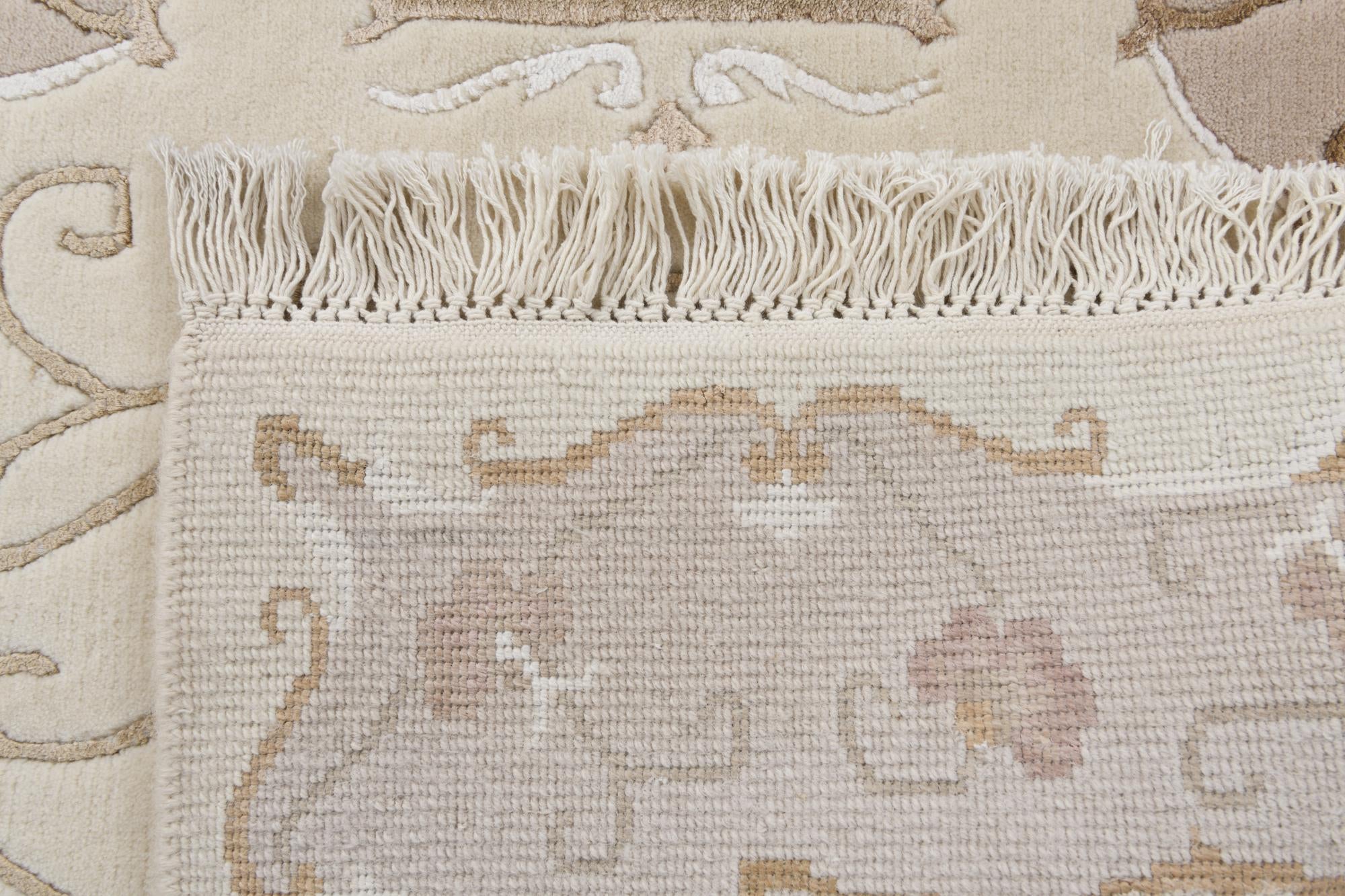 2' 11 x 9' 9 Hand Knotted Darya Wool Runner Rug