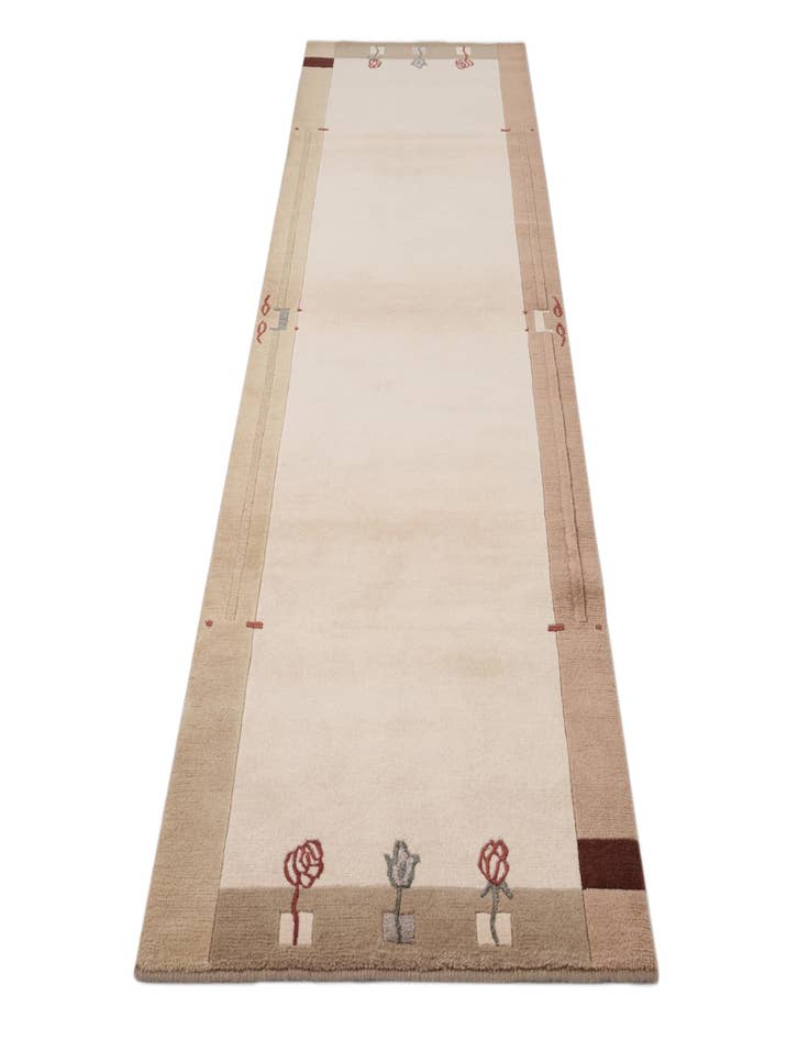 Detail image of 2' 9 x 9' 11  Hand Knotted Darya Wool Runner Rug