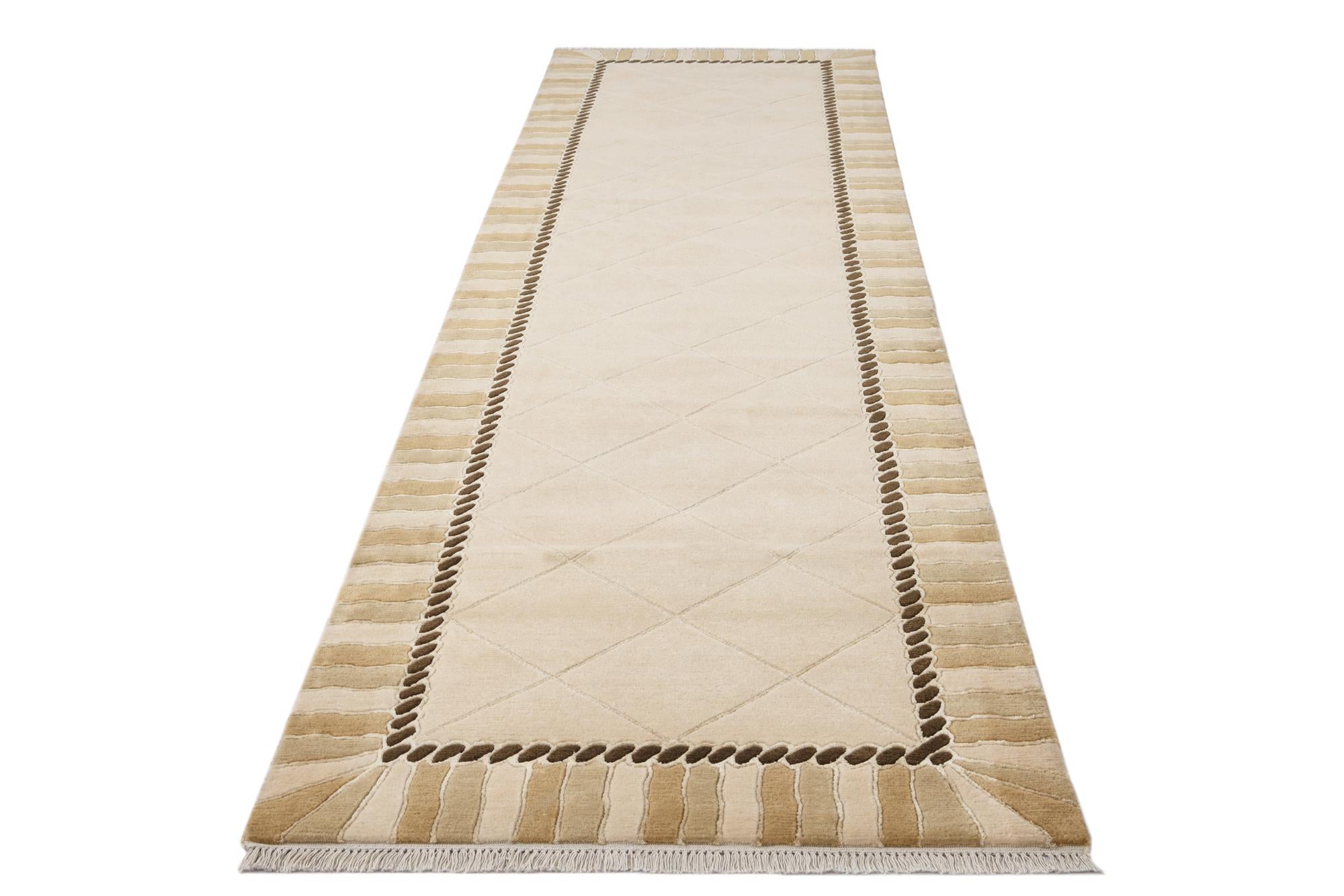 3' 3 x 13' Hand Knotted Darya Wool Runner Rug