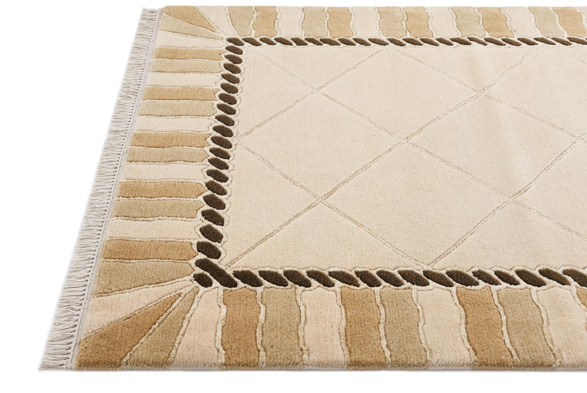 3' 3 x 13' Hand Knotted Darya Wool Runner Rug