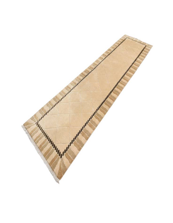 Detail image of 3' 5 x 13' 9  Hand Knotted Darya Wool Runner Rug