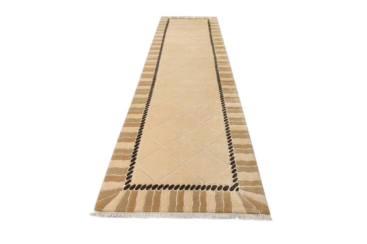 Detail image of 3' 5 x 13' 9 Hand Knotted Darya Wool Runner Rug