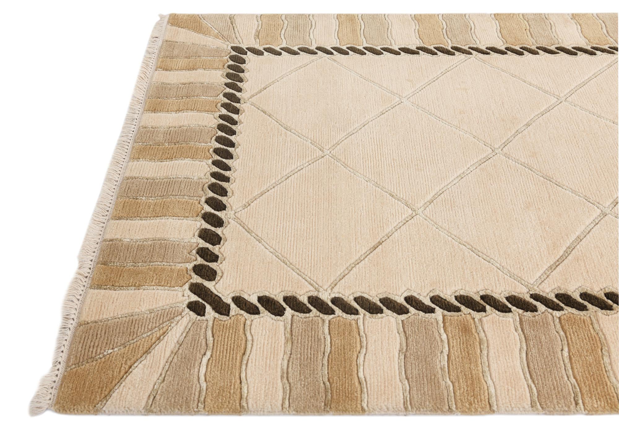 3' 4 x 13' 8 Hand Knotted Darya Wool Runner Rug