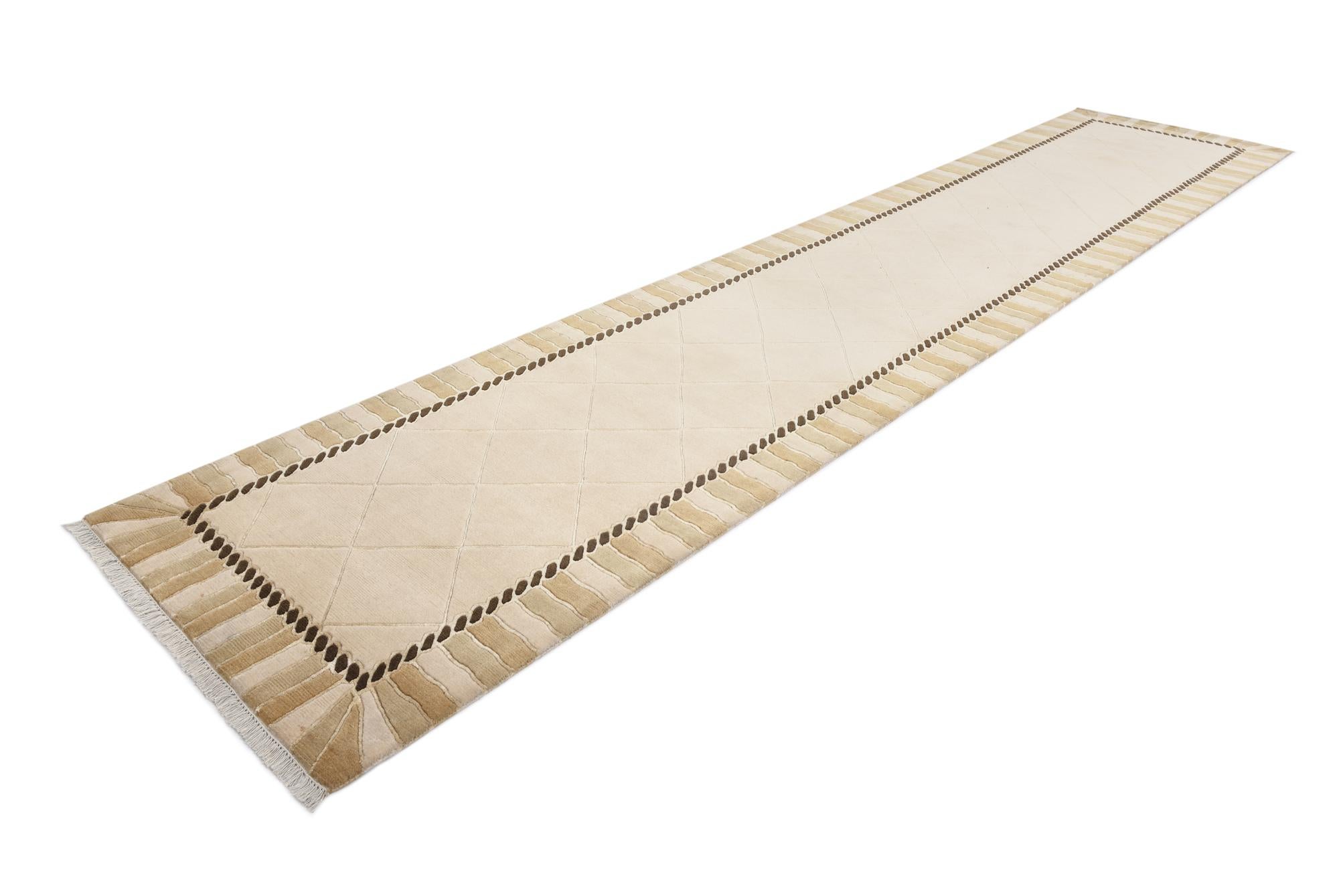 3' 5 x 16' 1 Hand Knotted Darya Wool Runner Rug
