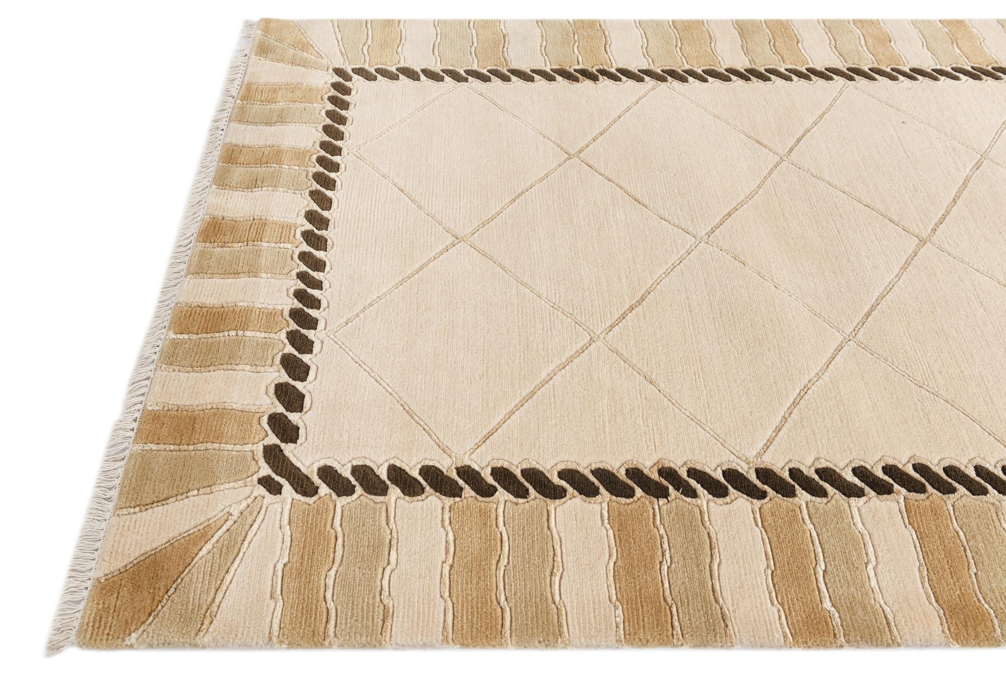 3' 5 x 16' 1 Hand Knotted Darya Wool Runner Rug