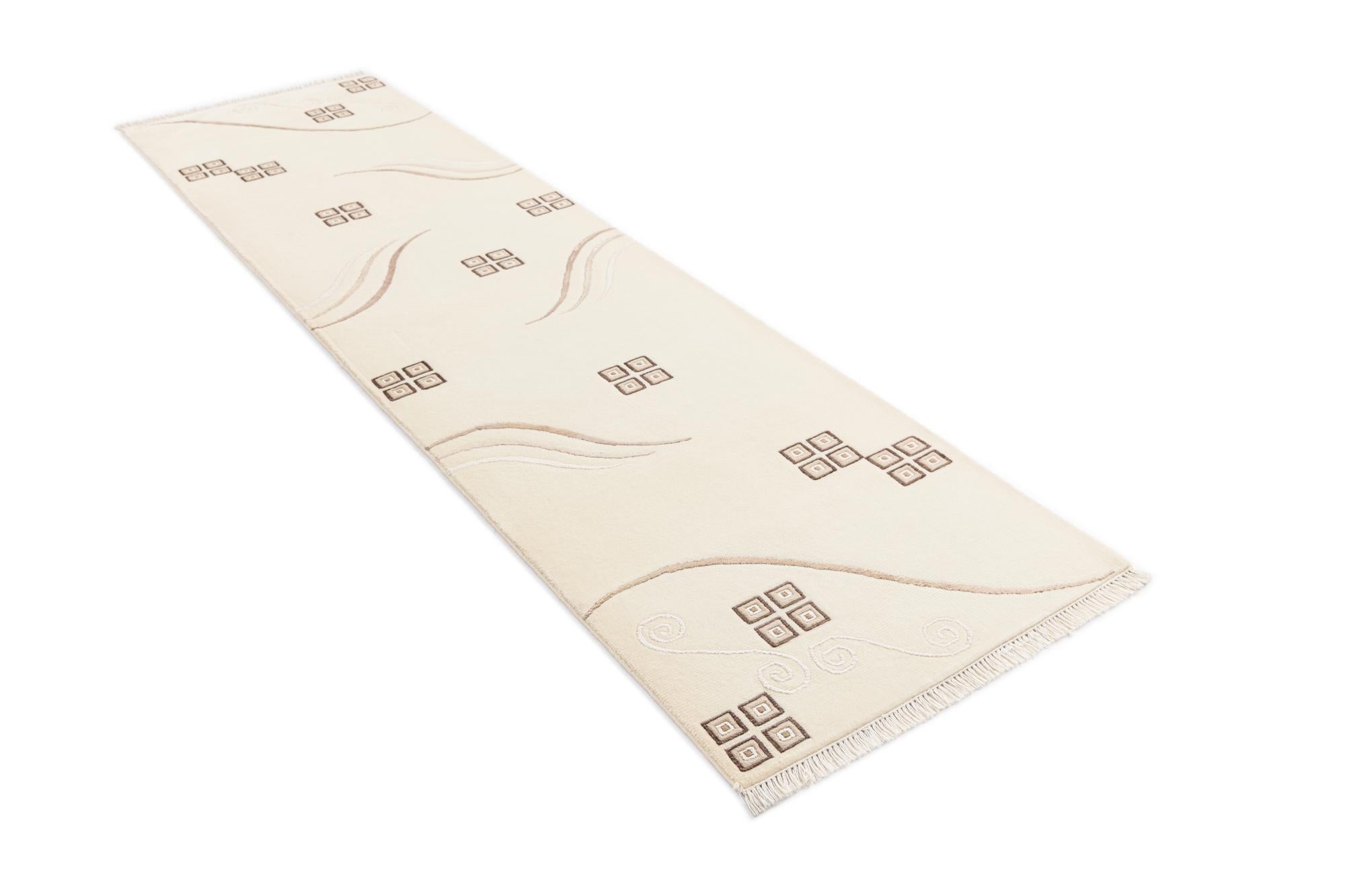 2' 7 x 9' 6 Hand Knotted Darya Wool Runner Rug