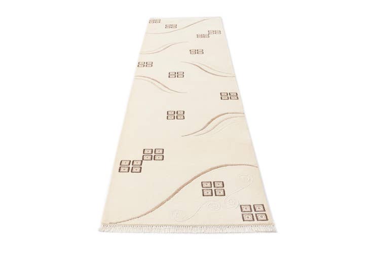 Detailansicht von 80cm x 290cm Handgeknüpft Darya Wolle Läufer Teppich