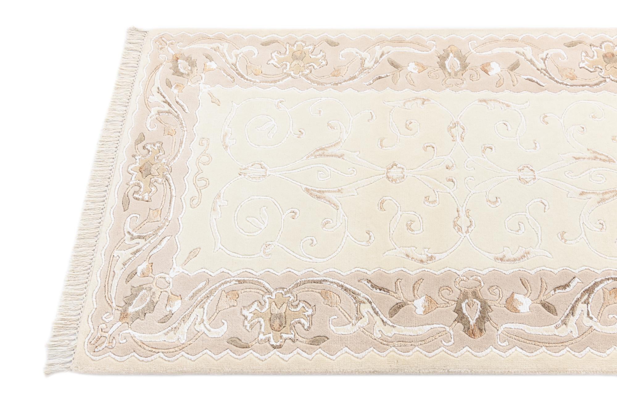 2' 10 x 9' 9 Hand Knotted Darya Wool Runner Rug