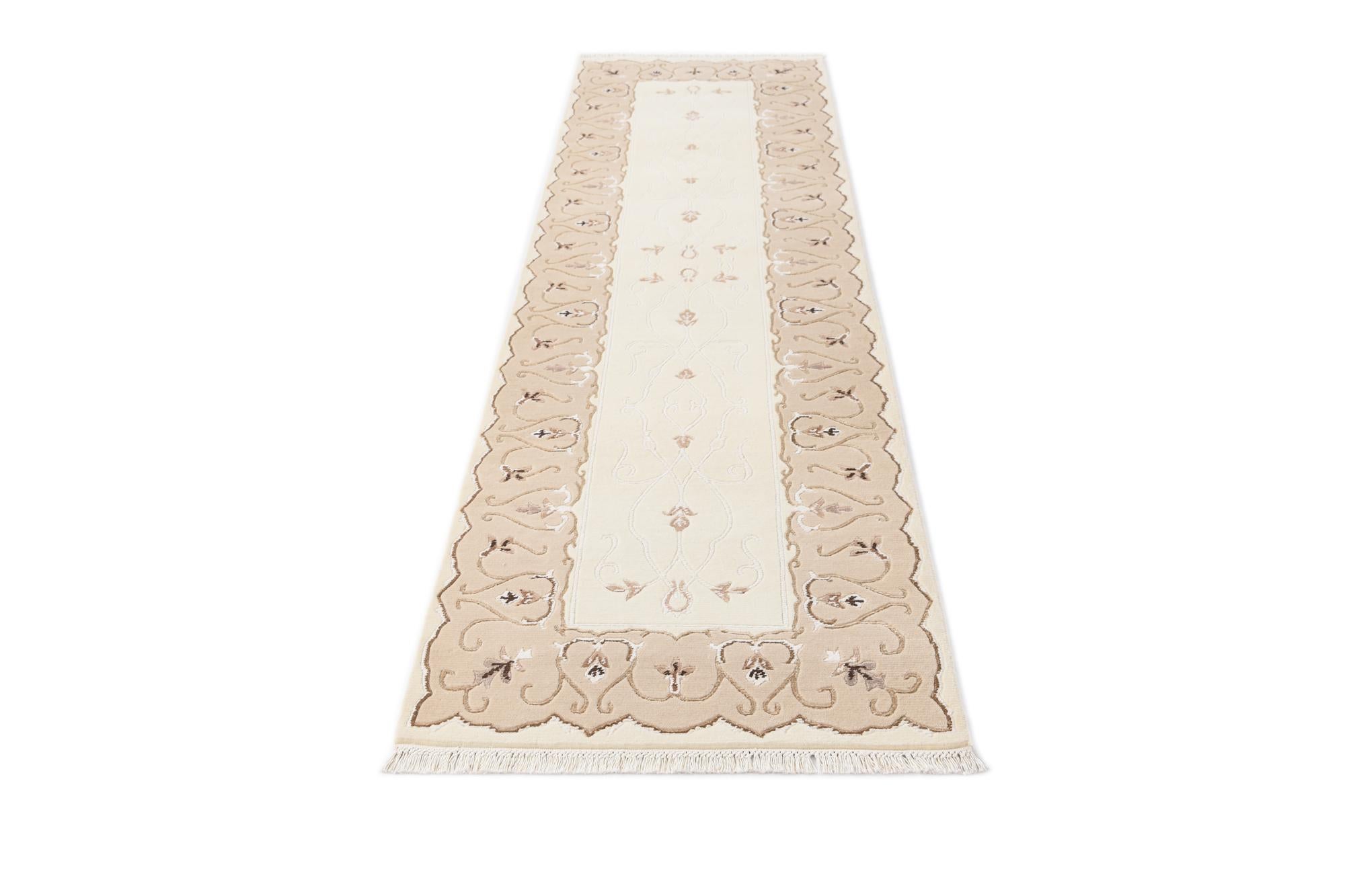 2' 7 x 10' Hand Knotted Darya Wool Runner Rug