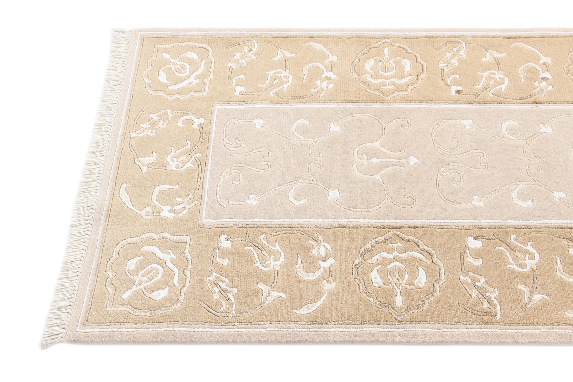 2' 9 x 9' 9 Hand Knotted Darya Wool Runner Rug