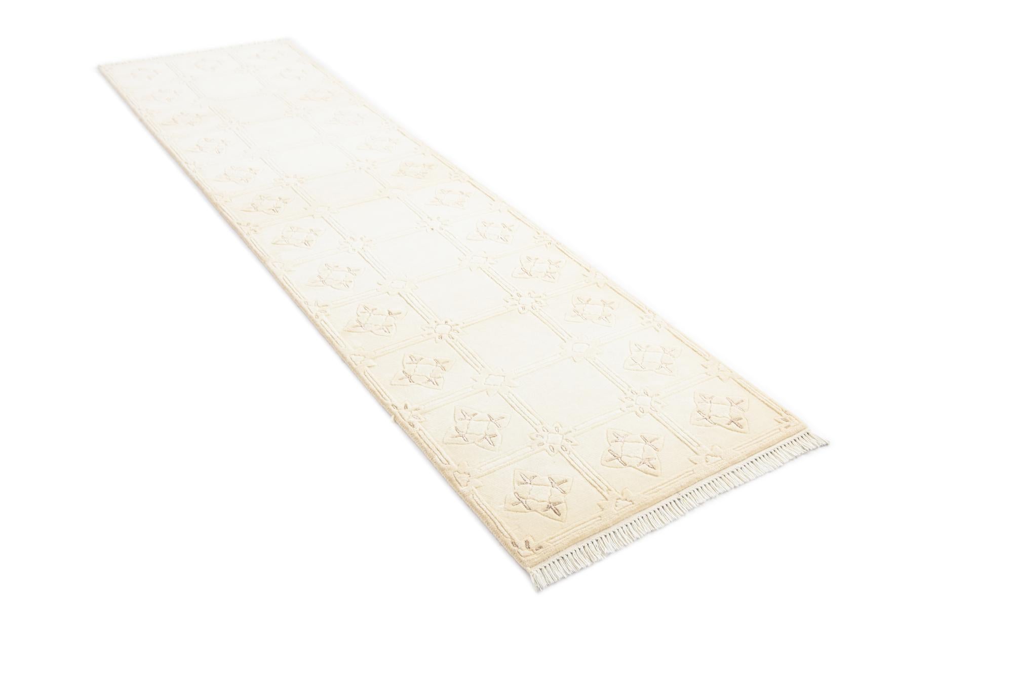 2' 11 x 9' 9 Hand Knotted Darya Wool Runner Rug