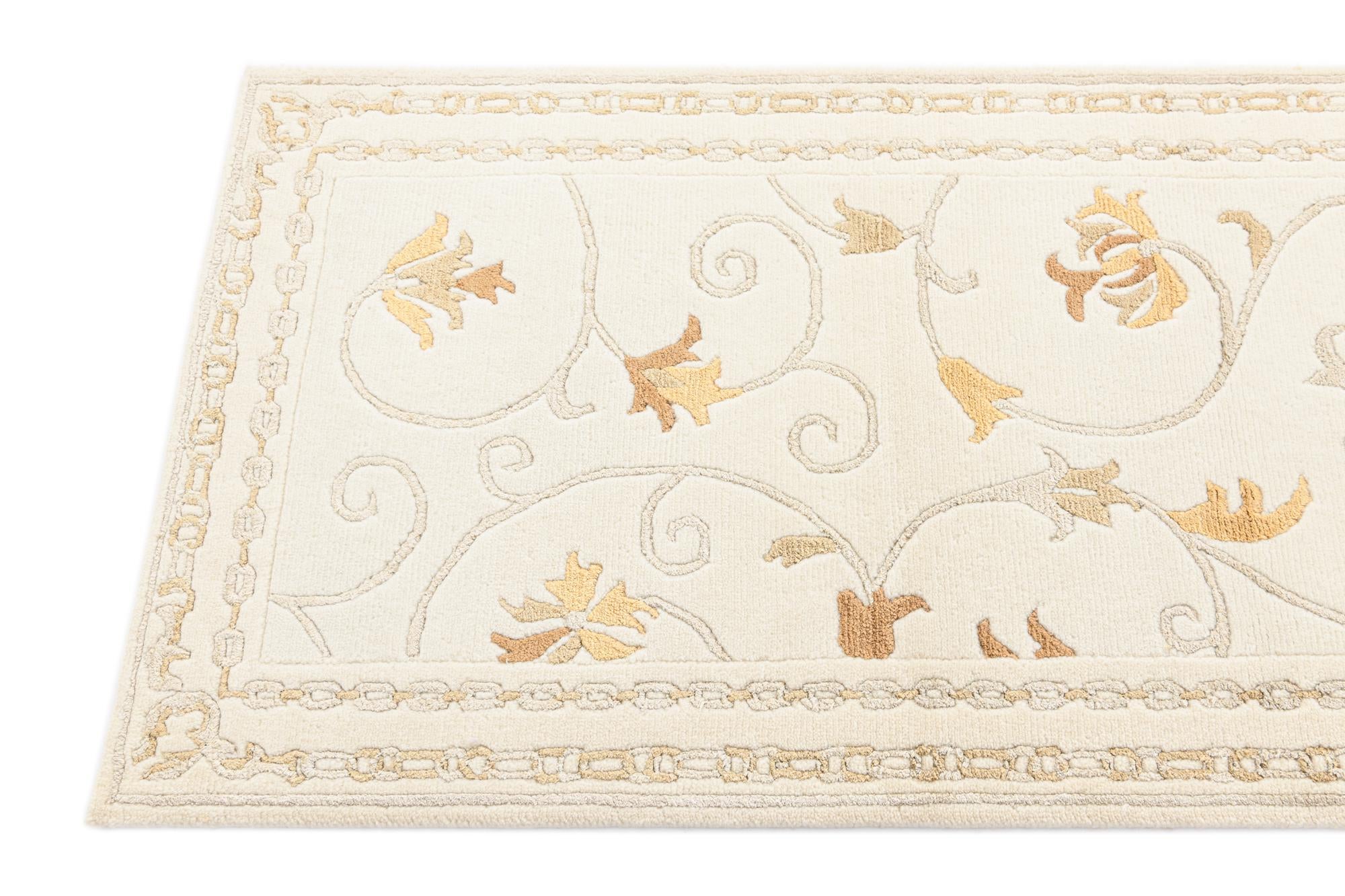 2' 8 x 9' 10 Hand Knotted Darya Wool Runner Rug