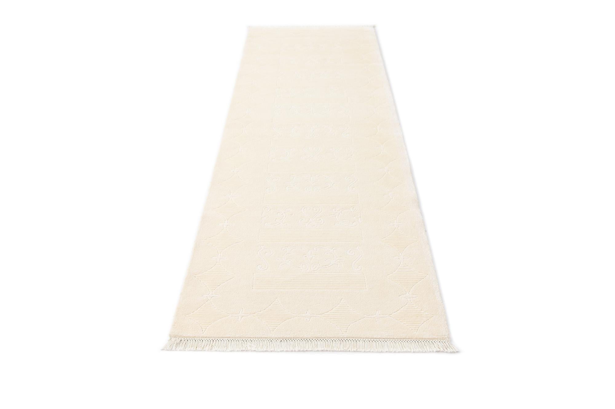 2' 11 x 9' 8 Hand Knotted Darya Wool Runner Rug