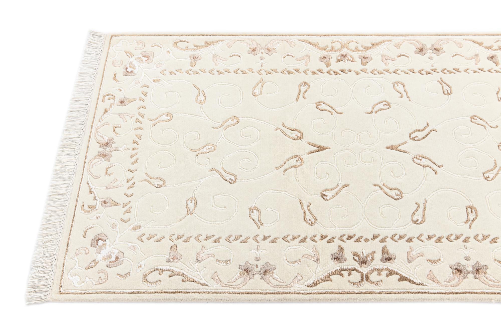 2' 8 x 9' 9 Hand Knotted Darya Wool Runner Rug