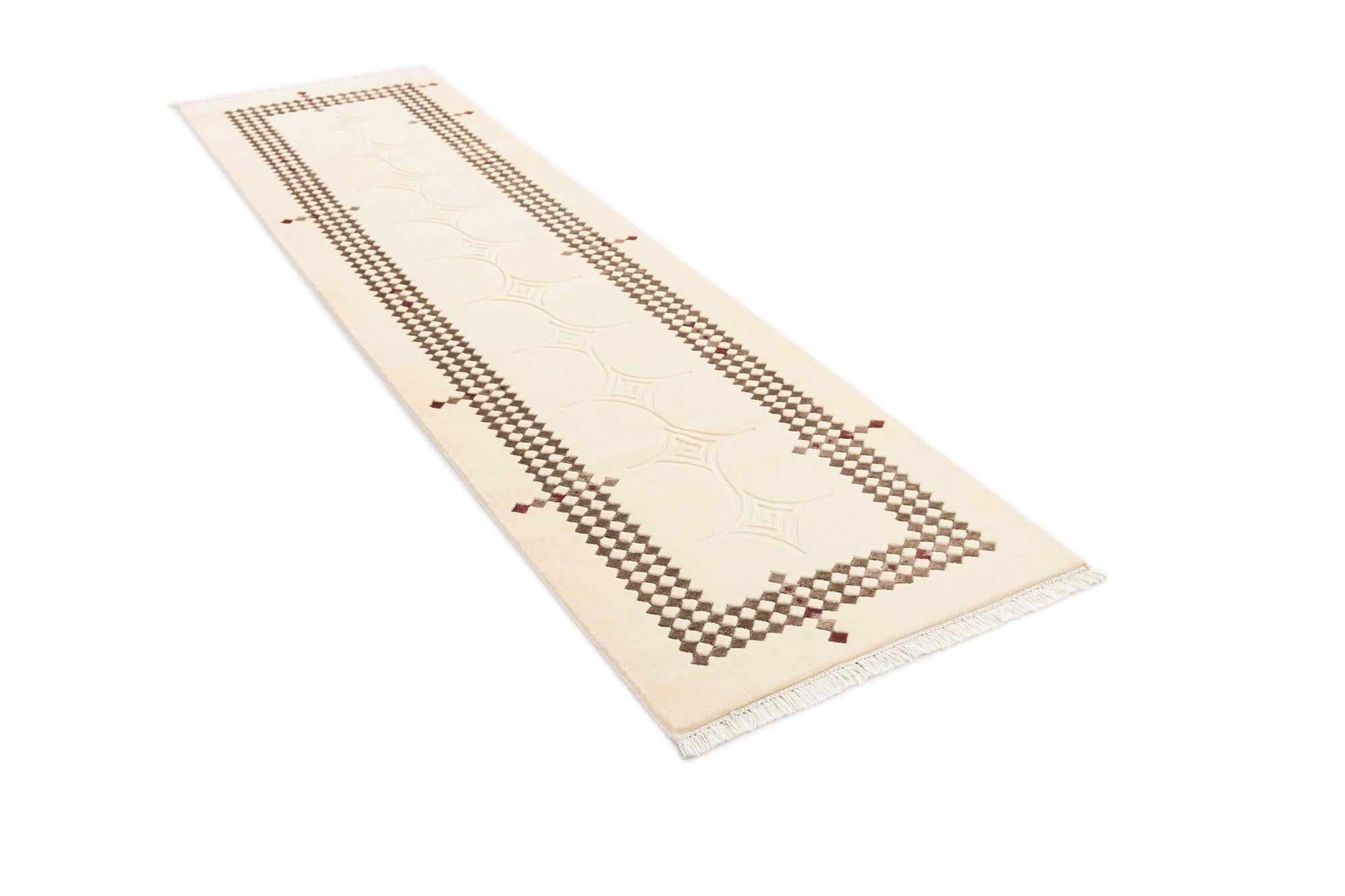 2' 8 x 9' 9 Hand Knotted Darya Wool Runner Rug