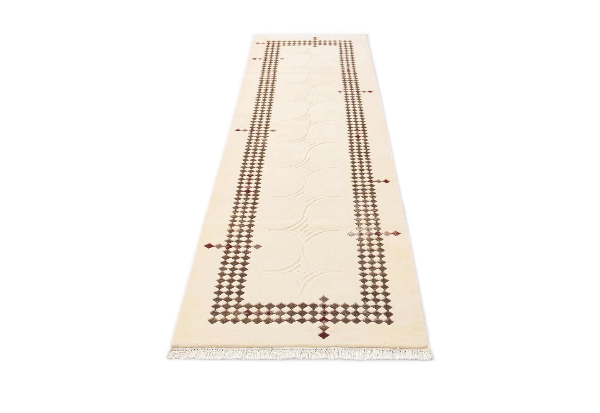 2' 8 x 9' 9 Hand Knotted Darya Wool Runner Rug