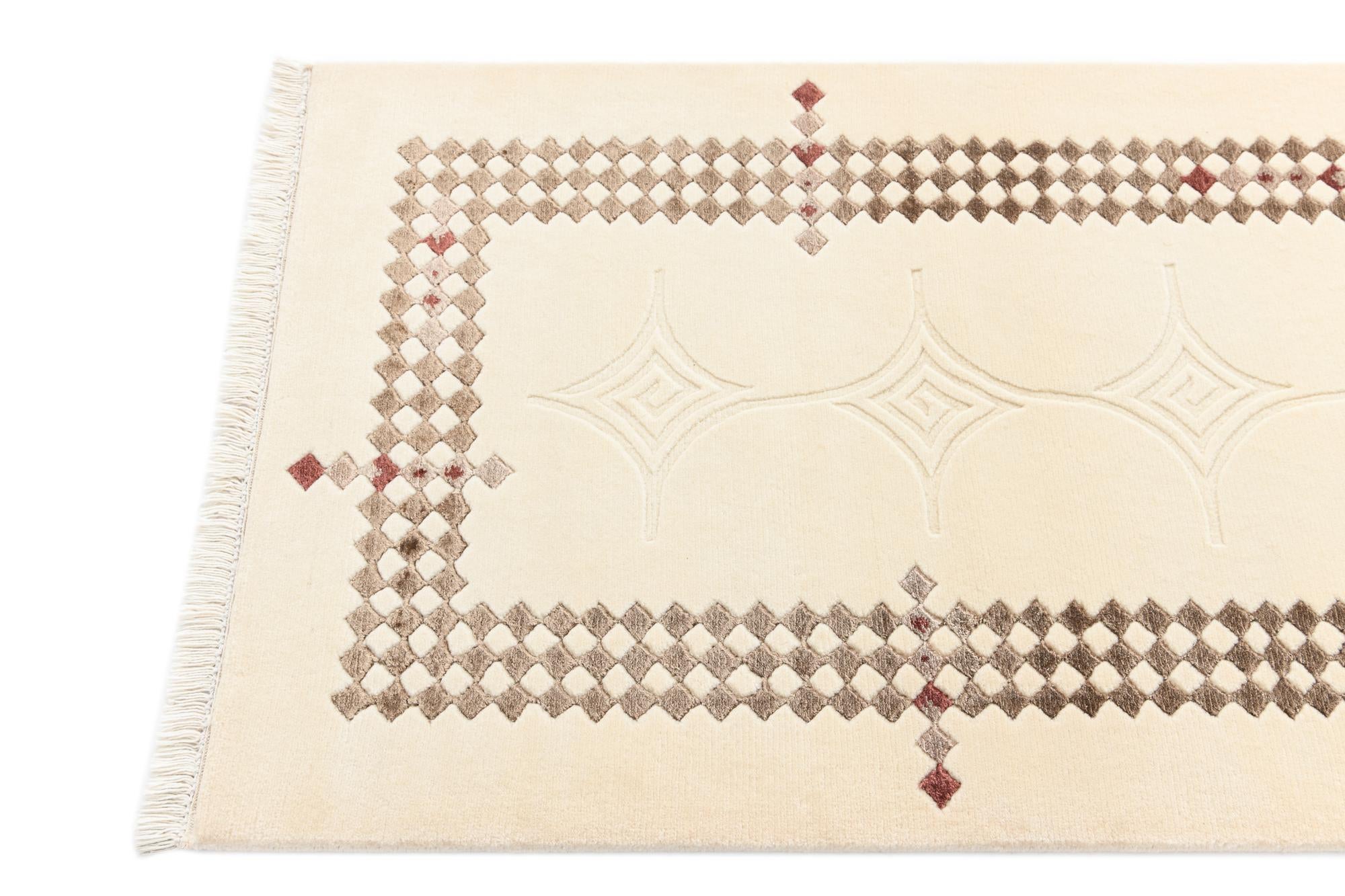 2' 8 x 9' 9 Hand Knotted Darya Wool Runner Rug