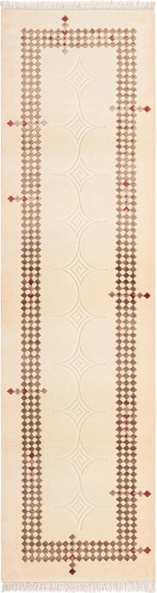2' 8 x 9' 9 Hand Knotted Darya Wool Runner Rug