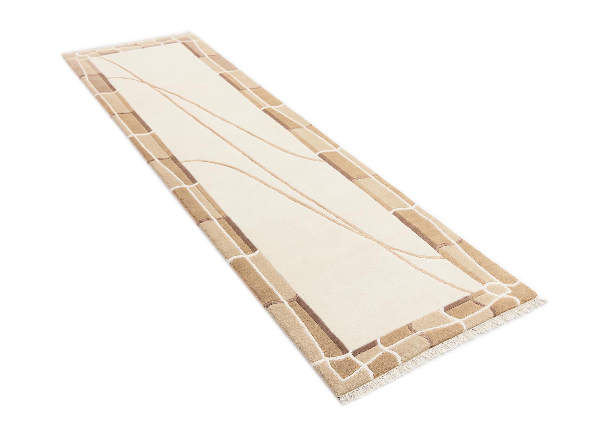 2' 7 x 9' 7 Hand Knotted Darya Wool Runner Rug