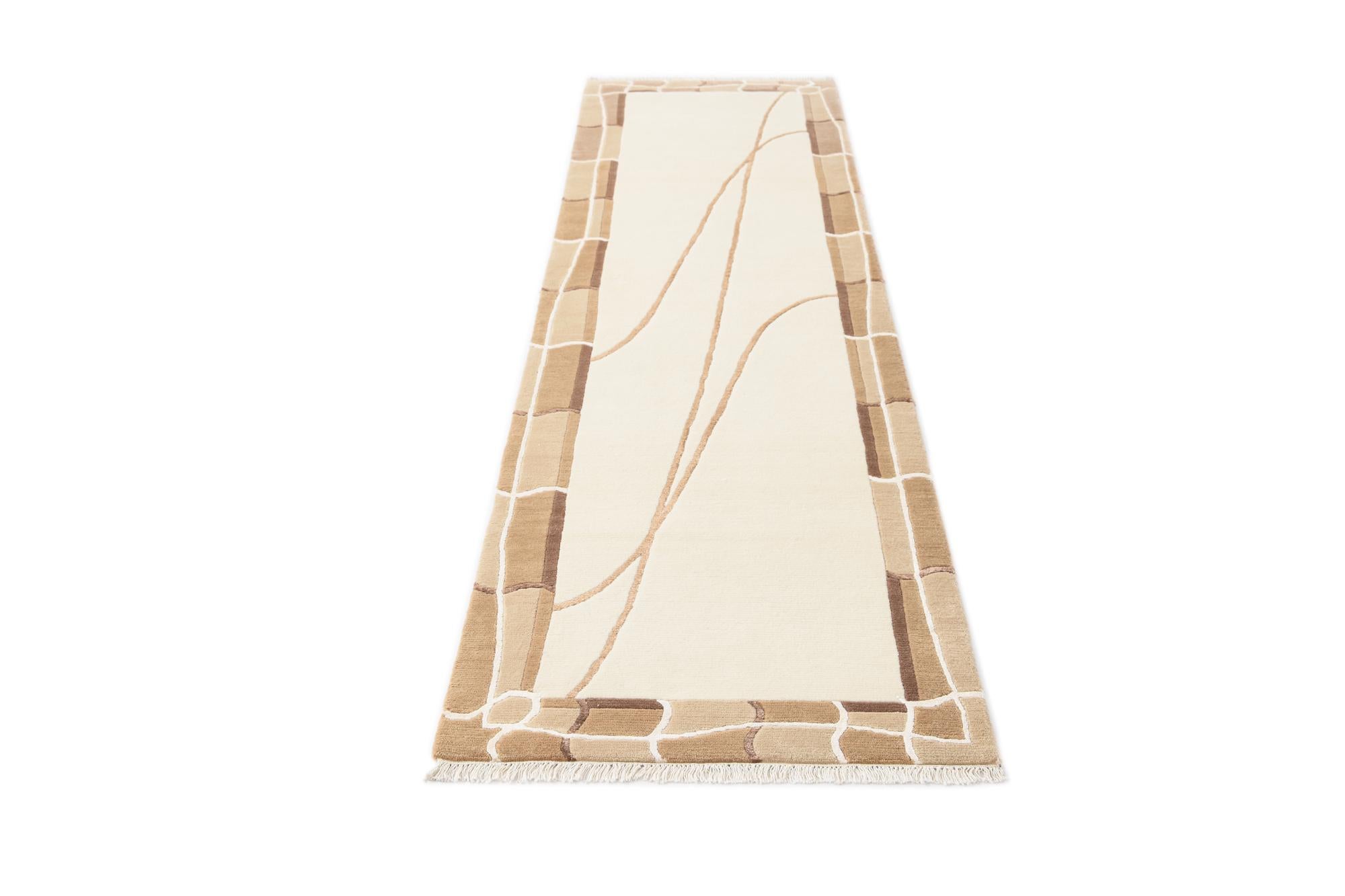 2' 7 x 9' 7 Hand Knotted Darya Wool Runner Rug