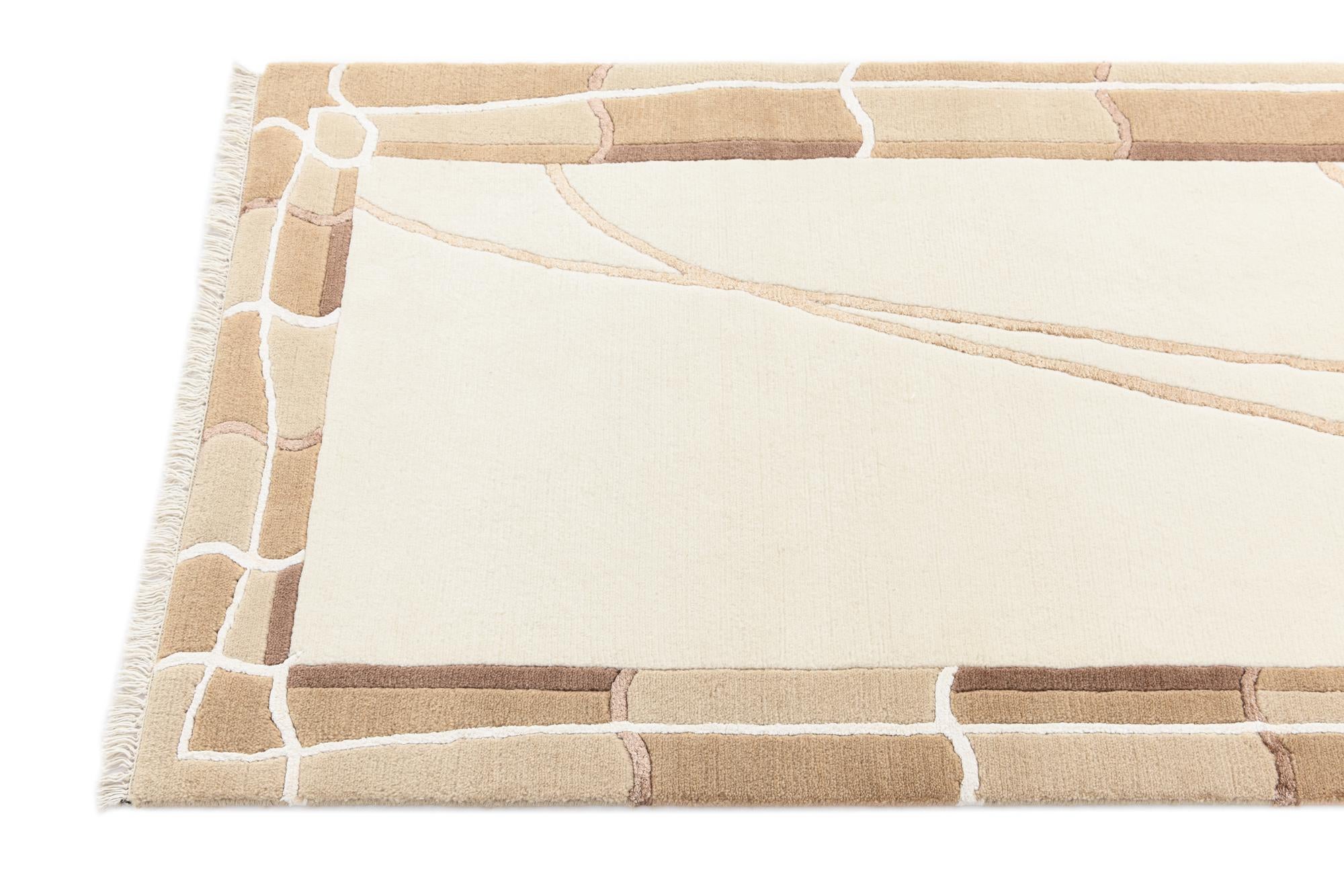 2' 7 x 9' 7 Hand Knotted Darya Wool Runner Rug