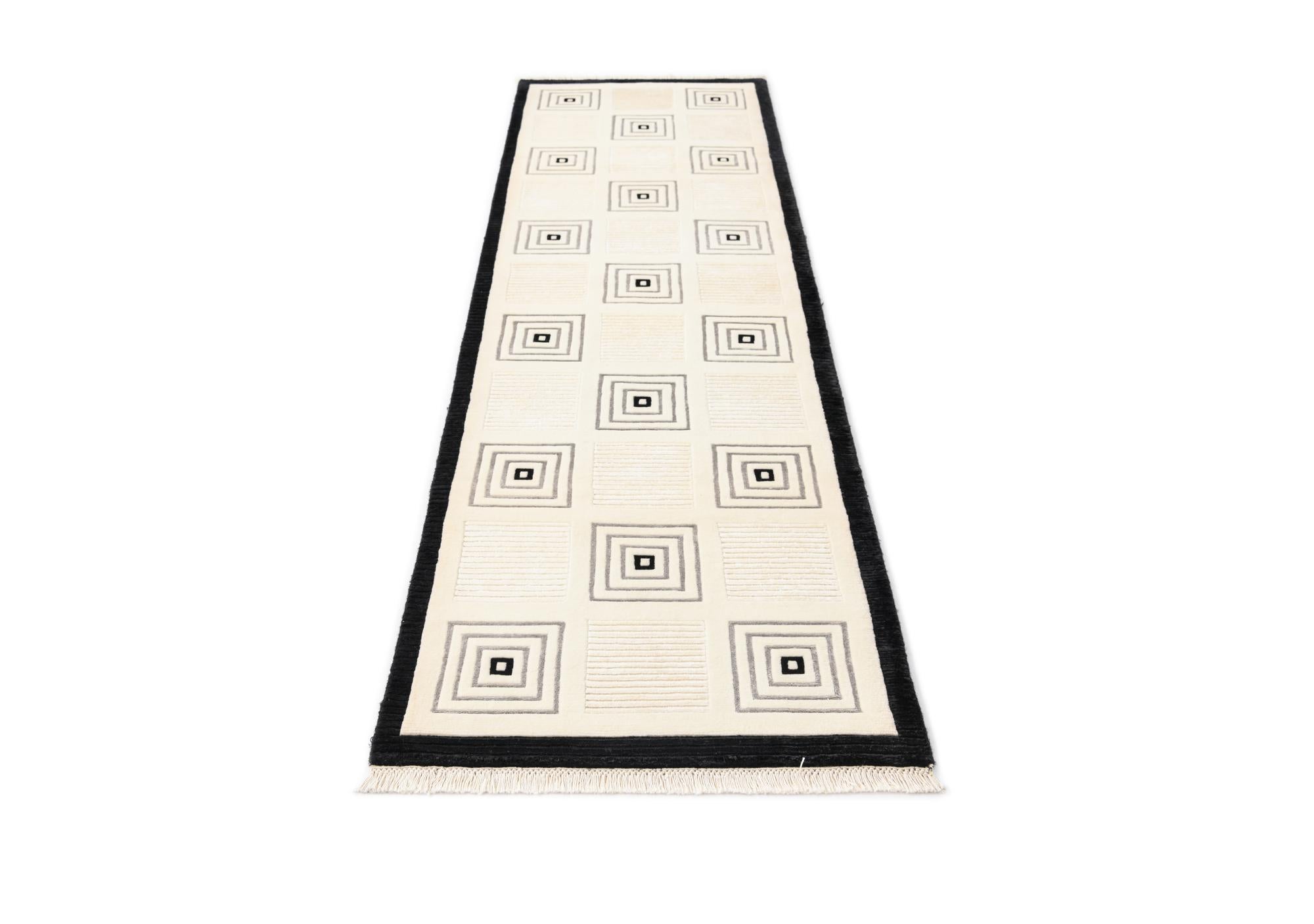 2' 7 x 9' 9 Hand Knotted Darya Wool Runner Rug