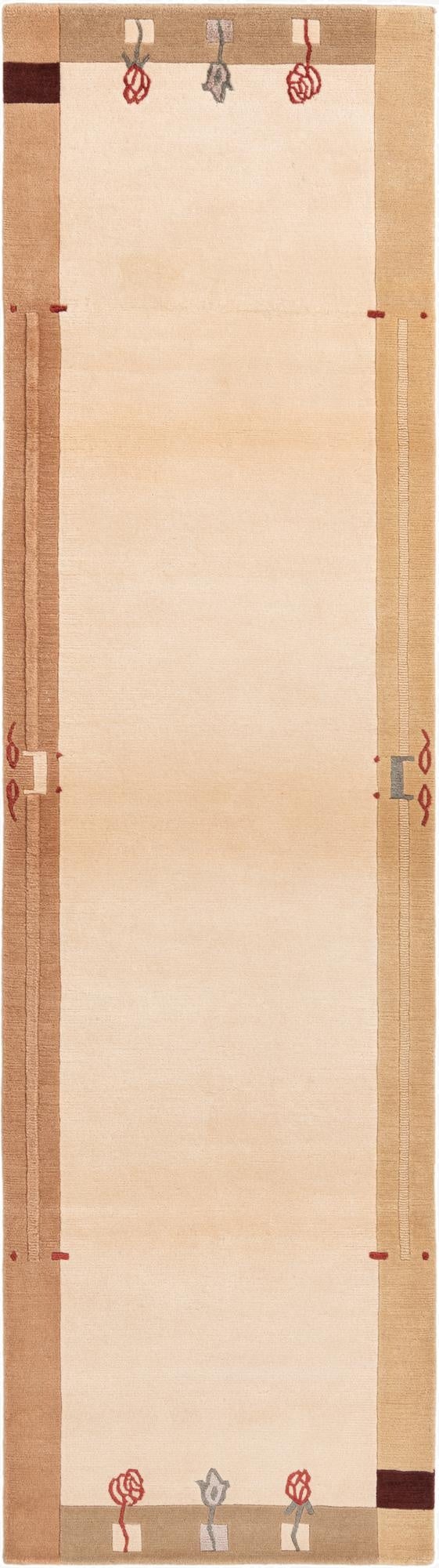 2' 9 x 9' 11  Hand Knotted Darya Wool Runner Rug