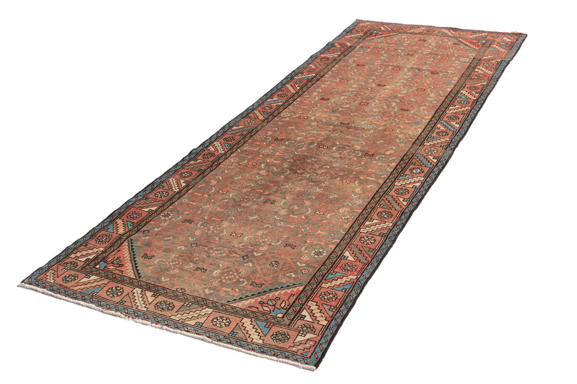 3' 6 x 10' Hamedan Wool Runner Rug