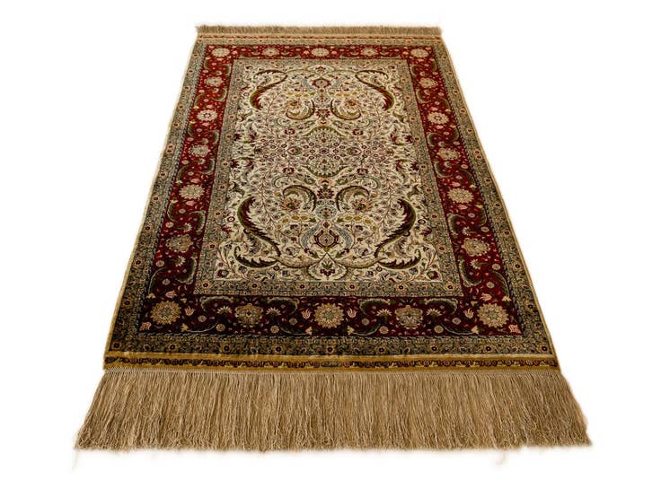 Detail image of 2' 11 x 4' 8 Hereke Silk Runner Rug