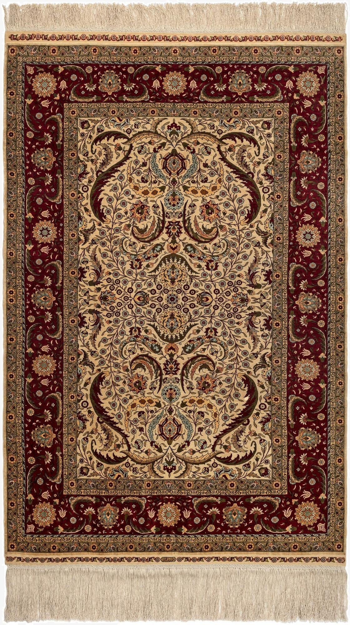 2' 11 x 4' 8 Hereke Silk Runner Rug