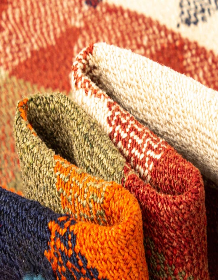 Detail image of 3' 10 x 8' 8 Jajim Wool Runner Rug