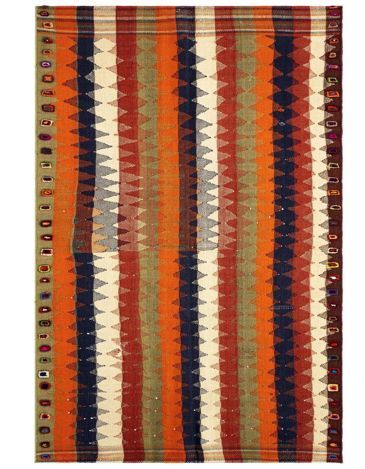 Detail image of 3' 10 x 8' 8 Jajim Wool Runner Rug