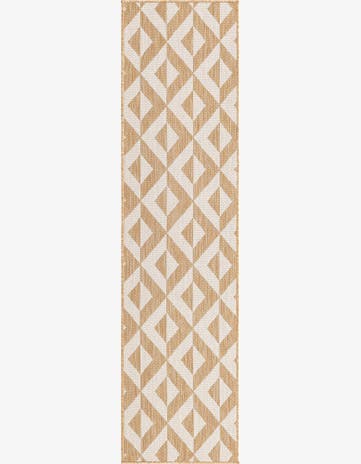 Beige Easy-Clean Jill Zarin Napa Indoor / Outdoor Runner Rug