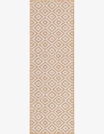 Beige Easy-Clean Jill Zarin Costa Rica Indoor / Outdoor Runner Rug