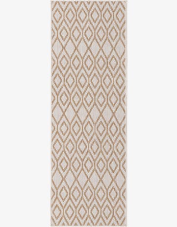 Beige Easy-Clean Jill Zarin Turks and Caicos Indoor / Outdoor Runner Rug