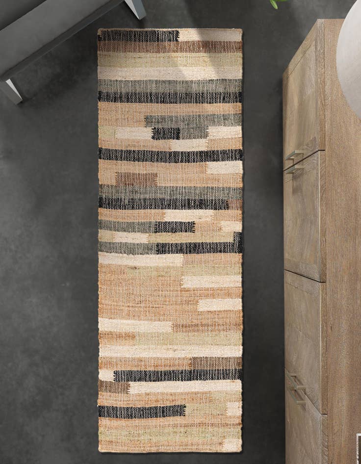 Detail image of 2' x 8'  Hand Woven Kala Handwoven Jute Runner Rug