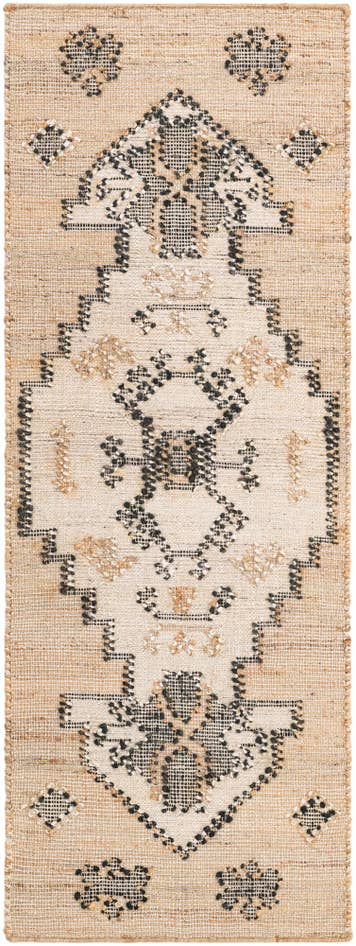 Detail image of 2' x 6' 1 Hand Woven Kala Handwoven Jute Runner Rug