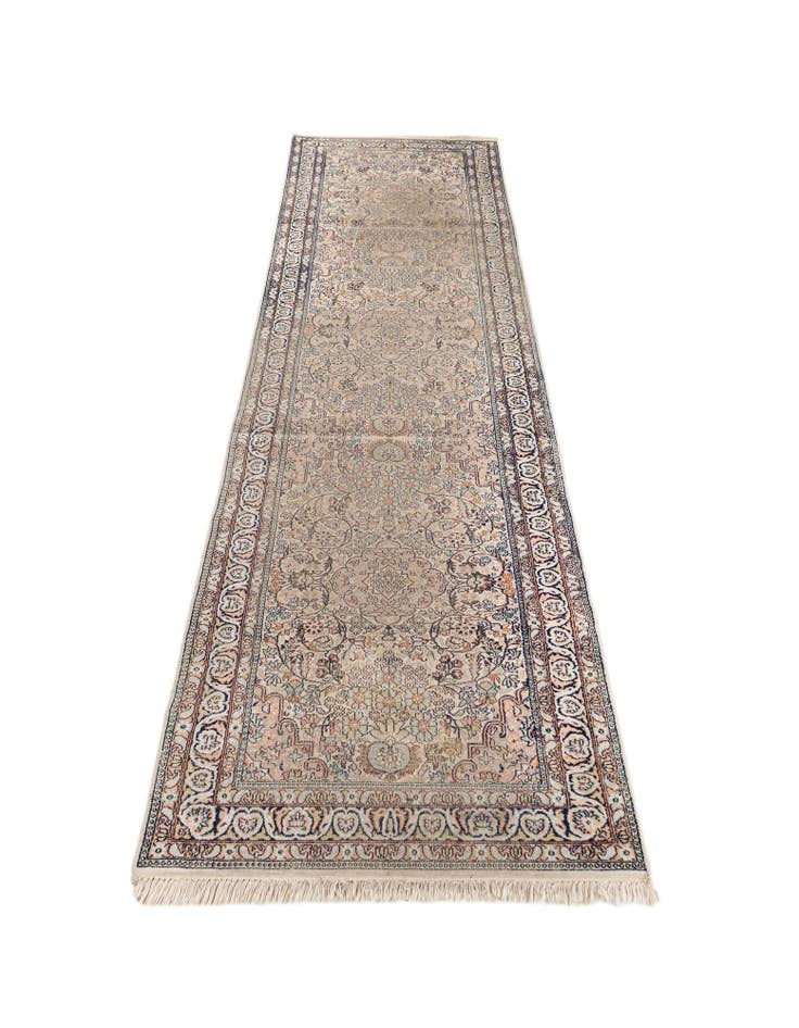 Detail image of 2' 4 x 10' 8  Hand Knotted Kashmir Oriental Wool Runner Rug